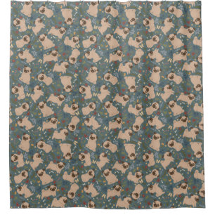Dogs Pattern Shower Curtain