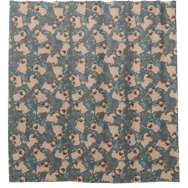 Dogs Pattern Shower Curtain (Front)