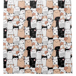 Dogs Pattern Shower Curtain