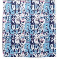 Dogs Pattern Shower Curtain