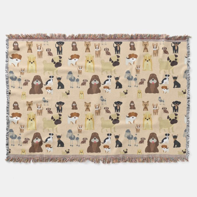 dogs pattern. throw blanket (Front)