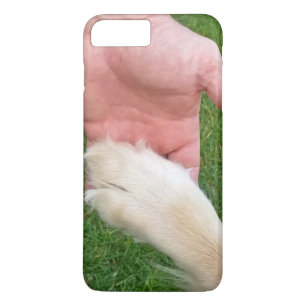 dog's paw in man's hand iPhone 8 plus/7 plus case