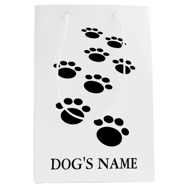 Dog's Pawprint Trail  Medium Gift Bag (Front)