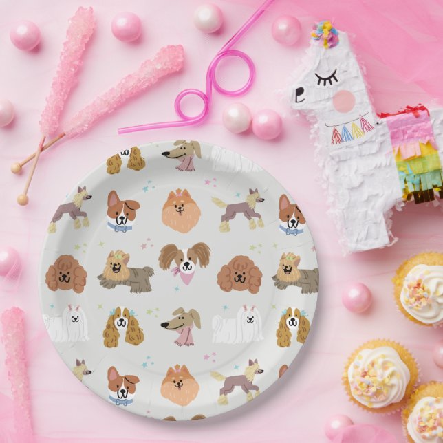 Dogs Pets Kids Party Paper Plate (Party)