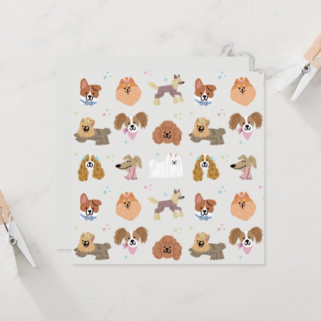 Dogs Pets Kids Stationery Card (Front/Back In Situ)