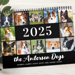 Dogs Photo Collage Personalised Modern 2025 Calendar