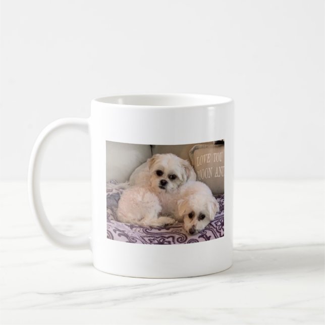 Dogs Photo Cute Maltese and Shih Tzu Coffee Mug (Left)