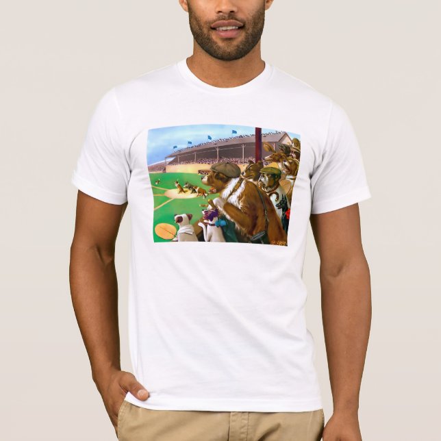 Dogs Playing Baseball T-Shirt (Front)