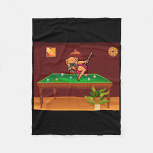Dogs Playing Billiard Pool Billiards Player Dog Lo Fleece Blanket