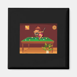 Dogs Playing Billiard Pool Billiards Player Dog Lo Magnet
