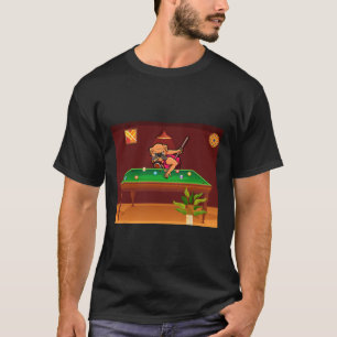 Dogs Playing Billiard Pool Billiards Player Dog Lo T-Shirt