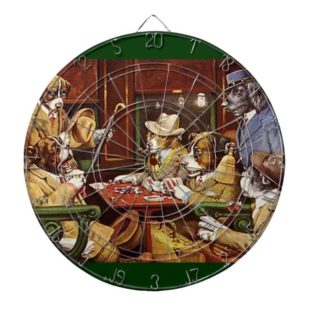 Dogs Playing Cards dart board (Front)