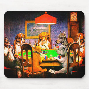 Dogs Playing Poker A Friend In Need Mouse Pad