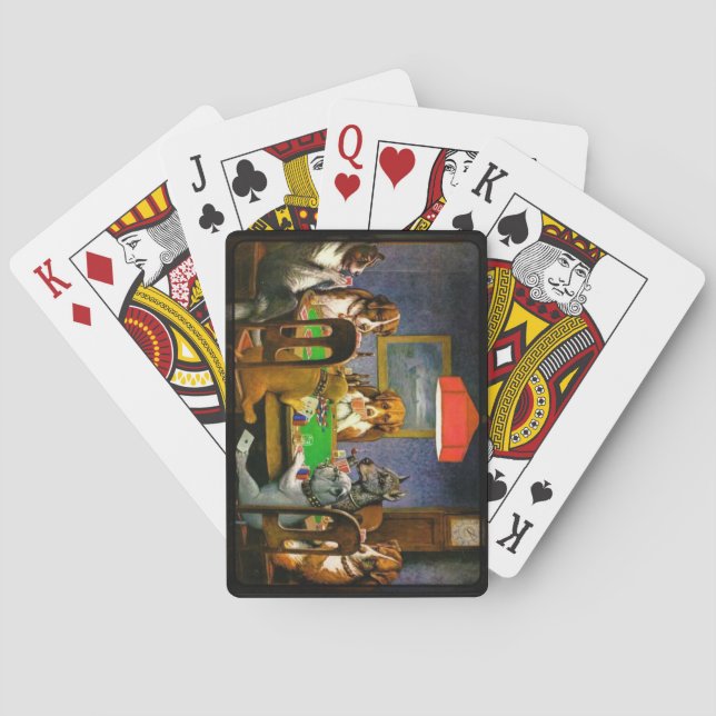 Dogs Playing Poker- A Friend In Need Playing Cards (Back)