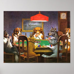 Dogs Playing Poker A Friend In Need Poster