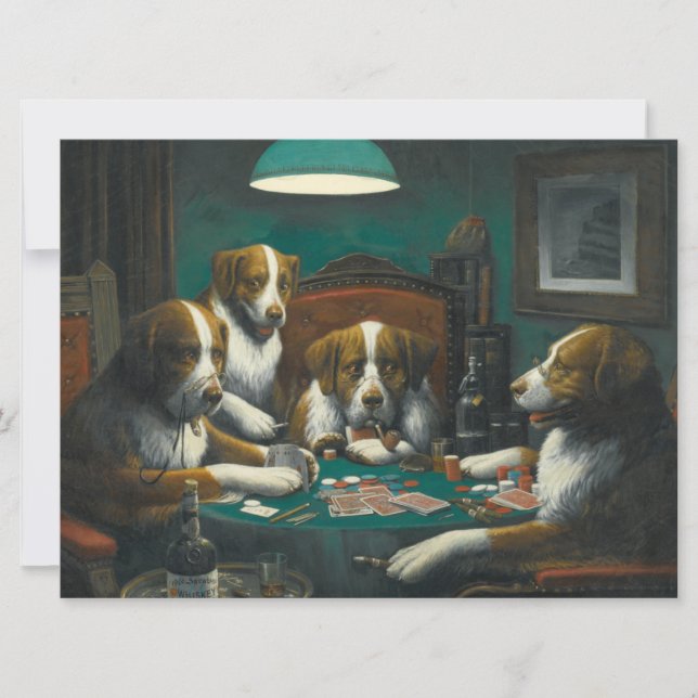 Dogs Playing Poker (Animal Card Game) (Front)
