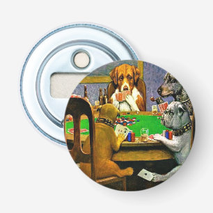 Dogs Playing Poker Bottle Opener