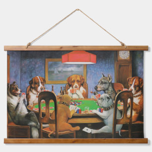 Dogs Playing Poker by C.M. Coolidge Hanging Tapestry