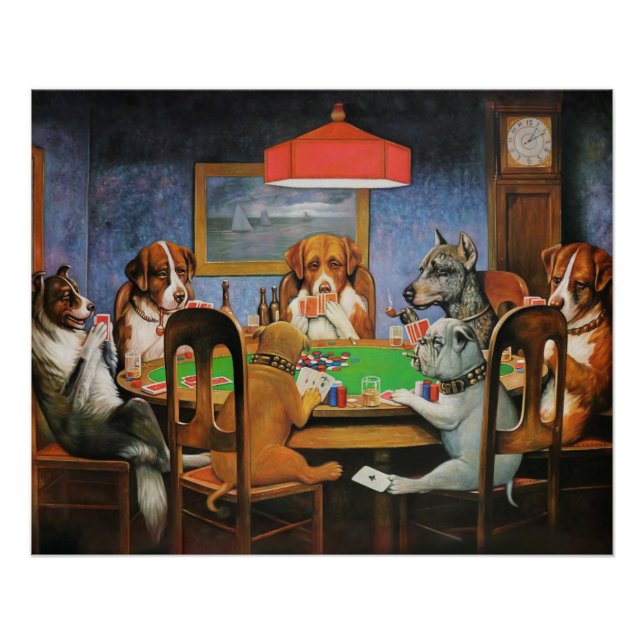 Dogs Playing Poker by C.M. Coolidge Poster (Front)