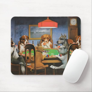 Dogs Playing Poker by Cassius Marcellus Coolidge's Mouse Pad