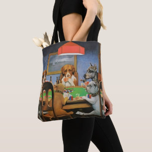 Dogs Playing Poker by Cassius Marcellus Coolidge's Tote Bag