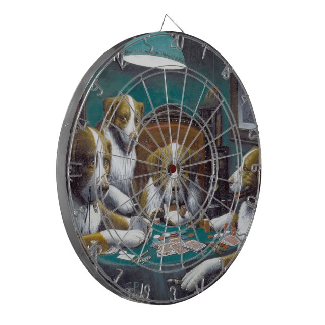 Dogs Playing Poker Cassius Marcellus Coolidge 1894 Dartboard (Front Left)