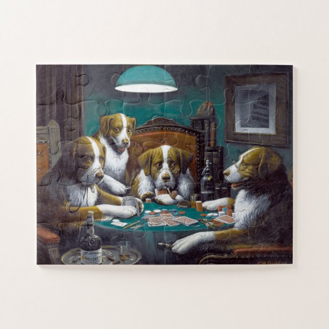 Dogs Playing Poker Cassius Marcellus Coolidge 1894 Jigsaw Puzzle (Horizontal)