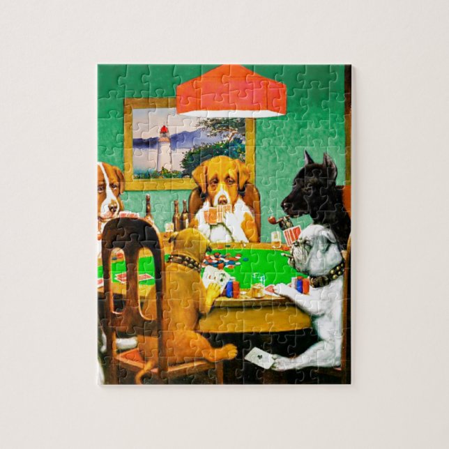 Dogs Playing Poker Jigsaw Puzzle (Vertical)