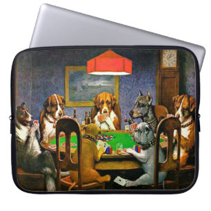 Dogs Playing Poker, Laptop Sleeve