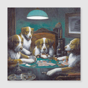 Dogs Playing Poker Magnetic Card