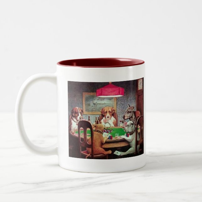 Dogs playing poker Mug (Left)