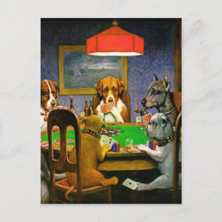Dogs Playing Poker Postcard