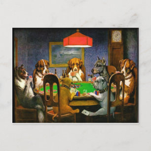 Dogs Playing Poker Postcard