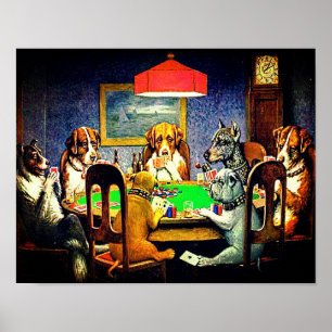 Dogs Playing Poker Poster