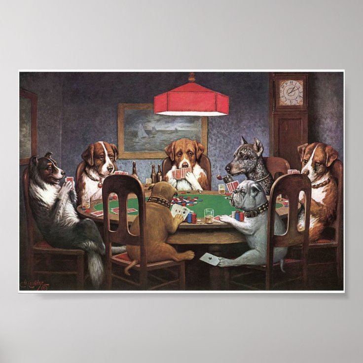 dogs playing poker poster        
        <figure class=