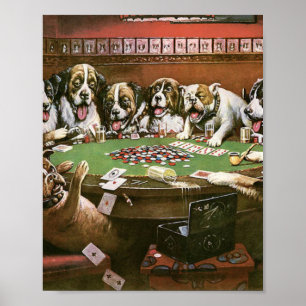 Dogs Playing Poker Sympathy - Cassius Coolidge Poster
