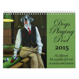 Dogs Playing Pool Calendar
