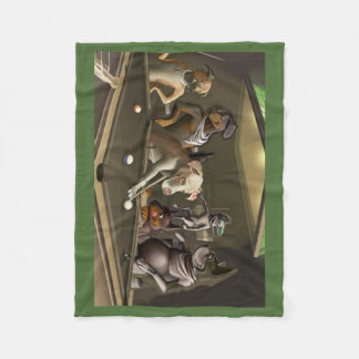 Dogs Playing Pool - Dogz Fleece Blanket
