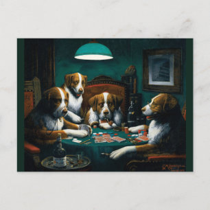 Dogs' Poker Game Postcard