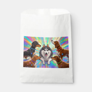 Dogs Puppies with rainbow background Favour Bag