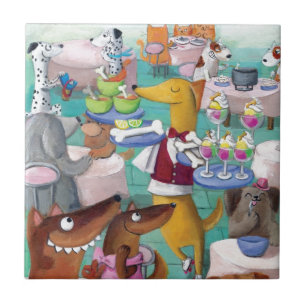 Dogs Restaurant Ceramic Tile