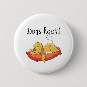 Dogs Rock Tshirts and Gifts 6 Cm Round Badge