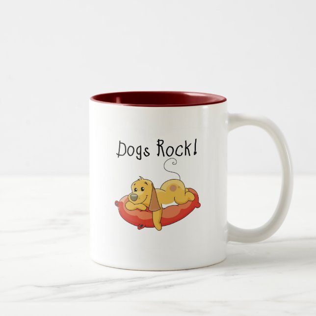 Dogs Rock Tshirts and Gifts Two-Tone Coffee Mug (Right)