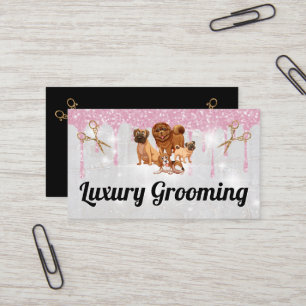 Dogs   Salon Scissors   Glitter Sparkle Business Card