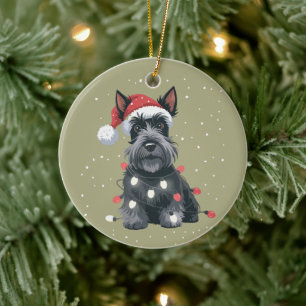 Dogs Scottie Scottish Terrier Christmas Dog Mum  Ceramic Ornament