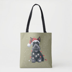 Dogs Scottie Scottish Terrier Christmas Dog Mum Tote Bag