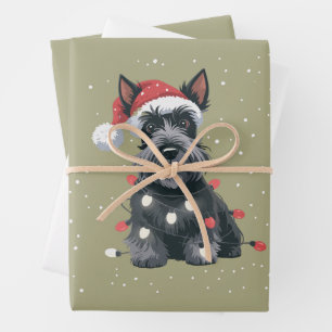 Dogs Scottie Scottish Terrier Christmas Dog Mum  Wrapping Paper Sheet