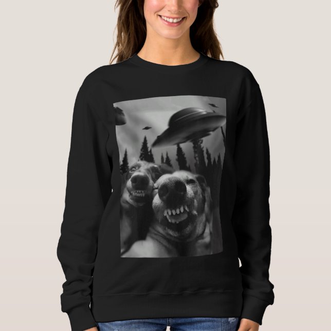 Dogs Selfie with UFOs Sweatshirt (Front)