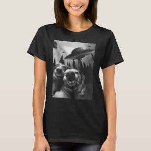 Dogs Selfie with UFOs T-Shirt