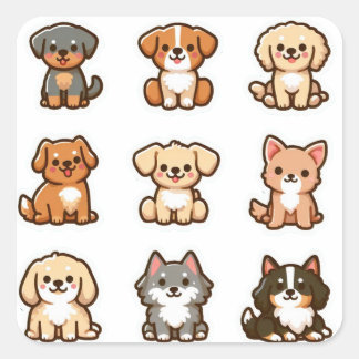 Dogs square sticker